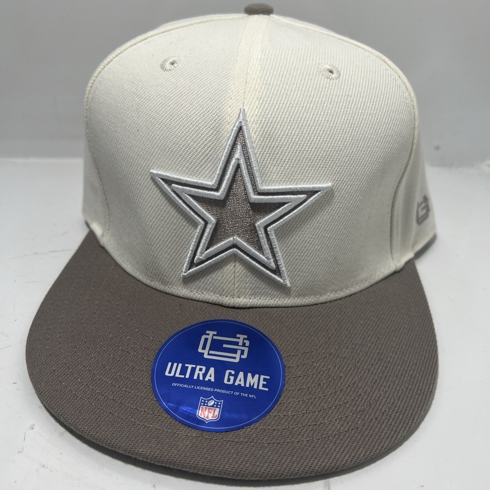 Dallas Cowboys NFL Hat - Flat Brim Adjustable Snapback OSFA Cream & Beige - NWT